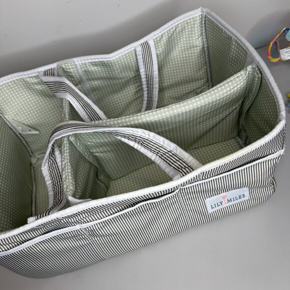 Grey Newborn‎ Baby Diaper Caddy Large Organizer Tote Bag Travel Shower Bag - Picture 3 of 6